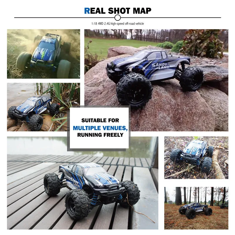 9300 Remote Control Car 1:18 Scale 2.4Ghz Radio 4WD Fast 30+ MPH RC Terrain Vehicle Electric Off Road Racing Truck
9300 Remote Control Car 1:18 Scale 2.4Ghz Radio 4WD Fast 30+ MPH RC Terrain Vehicle Electric Off Road Racing Truck