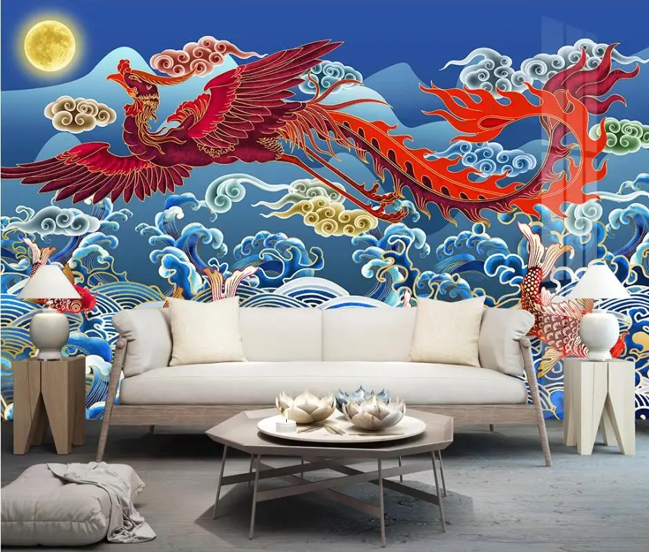 AINYOOUSEM Chinese phoenix carp auspicious cloud background wall papier peint papel de parede wallpaper 3d wallpaper stickers
AINYOOUSEM Chinese phoenix carp auspicious cloud background wall papier peint papel de parede wallpaper 3d wallpaper stickers