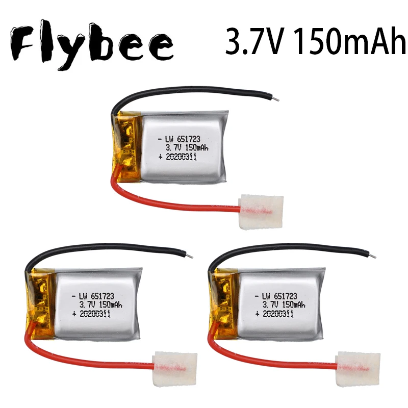 3 7 V 150 мА/ч 20C Li po Батарея 651723 для RC Квадрокоптер Syma S107 S107G 19 Skytech M3 самолета