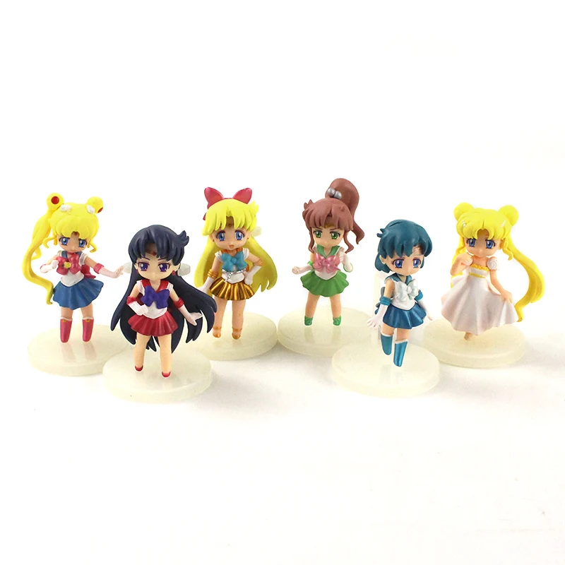 6pcs/set Sailor Moon Action Figure Princess Serenity Tsukino Usagi Sailor Venus Jupiter Mercury Mars PVC Collectible Model Toy
6pcs/set Sailor Moon Action Figure Princess Serenity Tsukino Usagi Sailor Venus Jupiter Mercury Mars PVC Collectible Model Toy