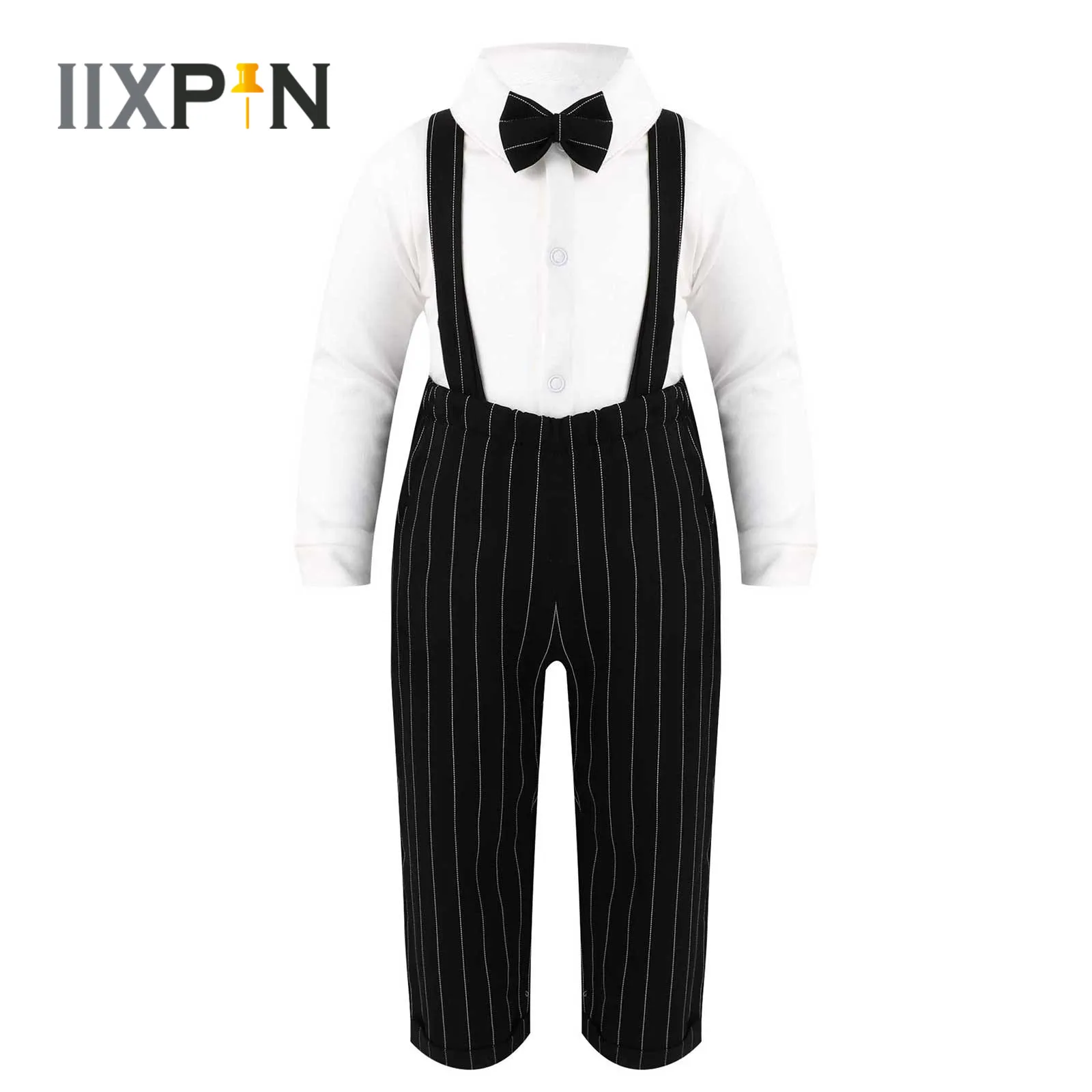 Baby Boys Gentleman Party Dress Suits Long Sleeve Bowtie White Shirt + Striped Suspenders Pants Trousers Kids Holiday Costume
Baby Boys Gentleman Party Dress Suits Long Sleeve Bowtie White Shirt + Striped Suspenders Pants Trousers Kids Holiday Costume