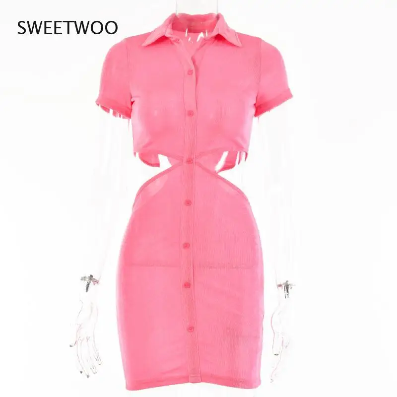 European and American Women's 2021 Summer New Fake Two-Piece Dress Sexy Hollow Short-Sleeved Single-Breasted Cardigan Skirt Fema 
European and American Women's 2021 Summer New Fake Two-Piece Dress Sexy Hollow Short-Sleeved Single-Breasted Cardigan Skirt Fema