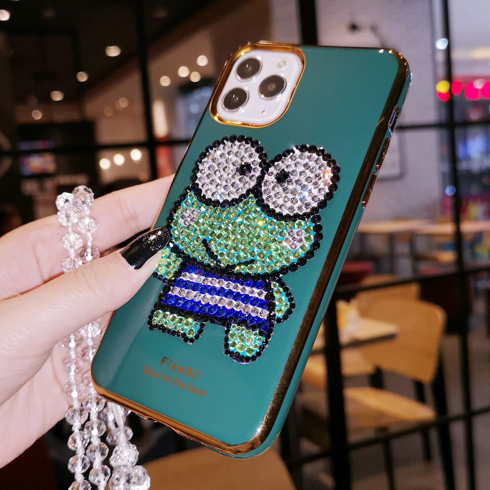 Green cute frog Case 3D Phone Cover for iPhone 7 8 11 12 13 x xs max pro plus Bing Crystal Diamond girl Gift Bracelet
Green cute frog Case 3D Phone Cover for iPhone 7 8 11 12 13 x xs max pro plus Bing Crystal Diamond girl Gift Bracelet
