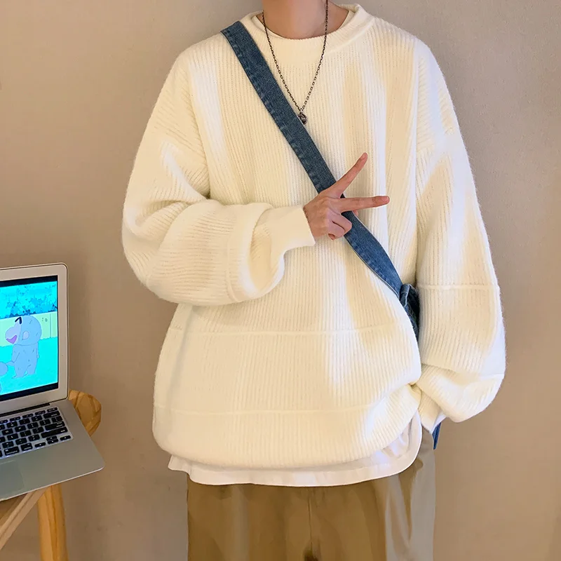 Winter Thickened O-neck Sweater Men Warm Fashion Casual Knitted Pullover Men Loose Long-sleeved Sweater Mens Jumper Clothes
Winter Thickened O-neck Sweater Men Warm Fashion Casual Knitted Pullover Men Loose Long-sleeved Sweater Mens Jumper Clothes
