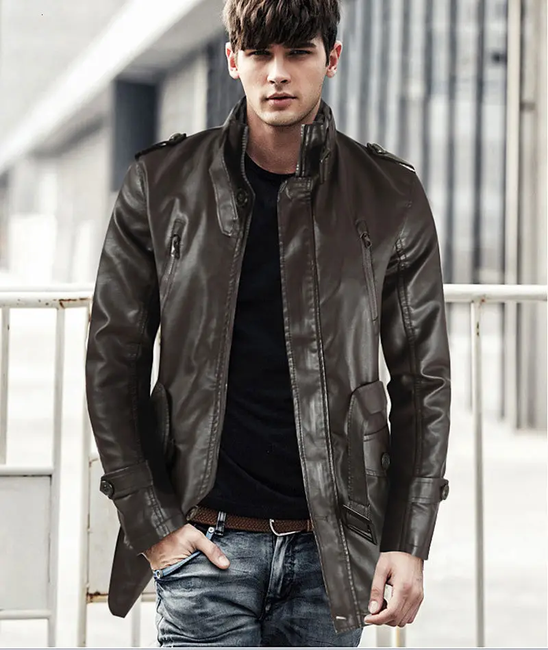 Autumn Winter Men's PU Leather Jackets Mid-length Windproof Stand-up Collar Thicken Warm Motorcycle Jacket Casual Male Clothes
Autumn Winter Men's PU Leather Jackets Mid-length Windproof Stand-up Collar Thicken Warm Motorcycle Jacket Casual Male Clothes