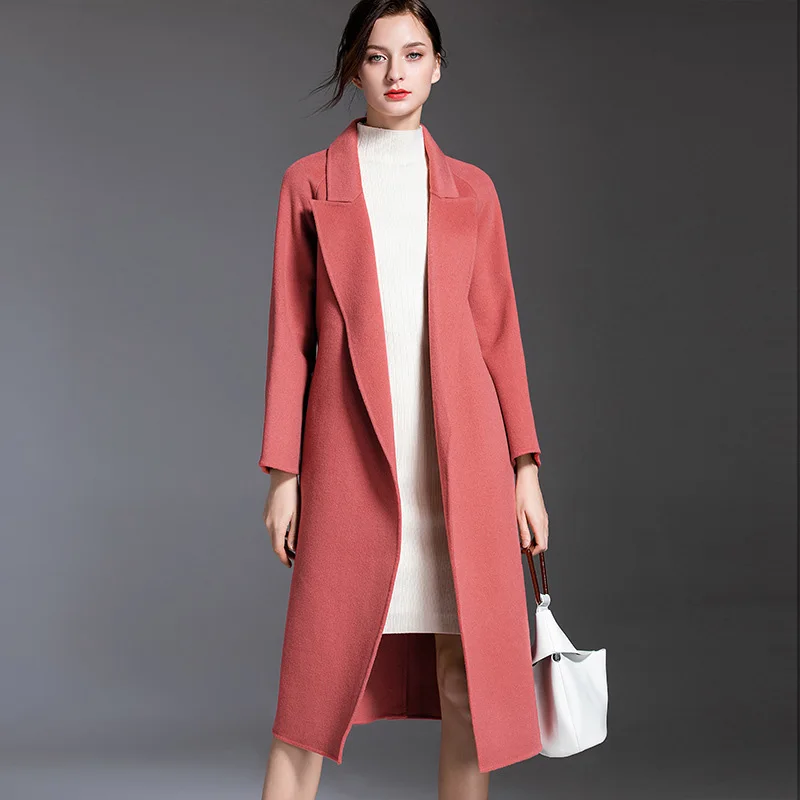 Female Coat Winter Wool Jackets Long 2021 Real Cashmere Outwear Belt Soft Warm Overcoat S8736 
Female Coat Winter Wool Jackets Long 2021 Real Cashmere Outwear Belt Soft Warm Overcoat S8736
