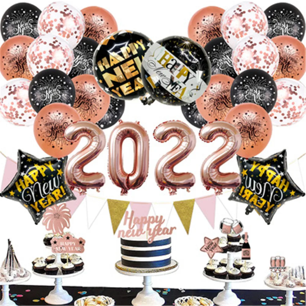 2022 Happy New Year Balloons Decoration Gold Rose Aluminium Foil Ballons Set For Room Decor Party Air Ball Colorful Festival
2022 Happy New Year Balloons Decoration Gold Rose Aluminium Foil Ballons Set For Room Decor Party Air Ball Colorful Festival