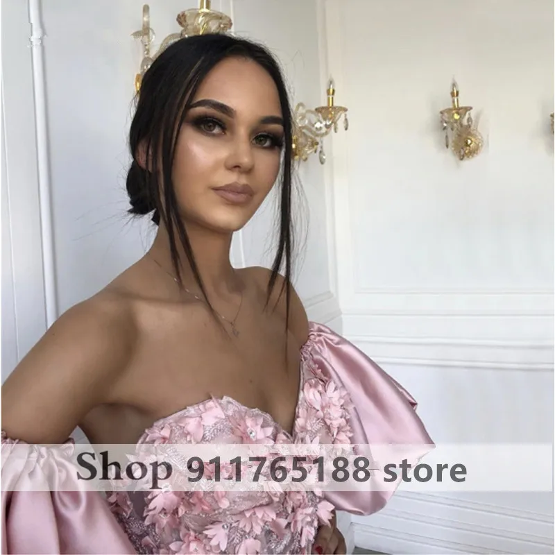 Pink Sweetheart Neck caftan Satin Evening Dresses Flowers Short Sleeve Arabic Special Occasion Dresses Evening Party Gowns
Pink Sweetheart Neck caftan Satin Evening Dresses Flowers Short Sleeve Arabic Special Occasion Dresses Evening Party Gowns