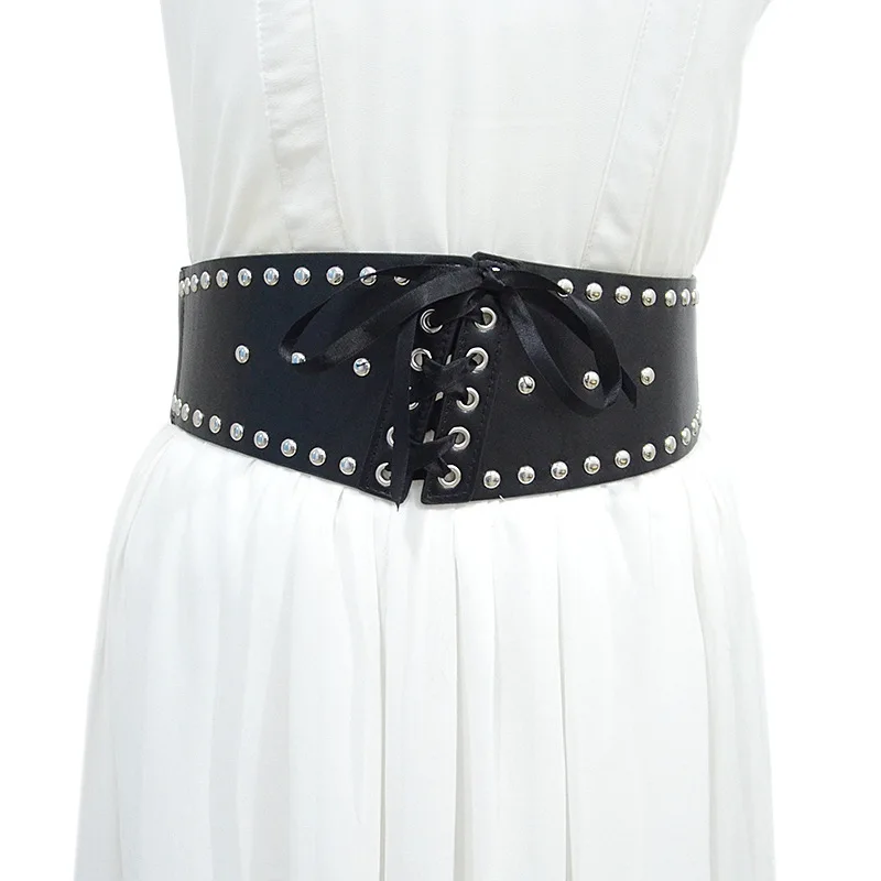 Gothic Rivets Wide Waistband For Women Statement PU Leather Corset Waist Belt Street Hip Hop Punk Decoration Cummerbunds Correas
Gothic Rivets Wide Waistband For Women Statement PU Leather Corset Waist Belt Street Hip Hop Punk Decoration Cummerbunds Correas