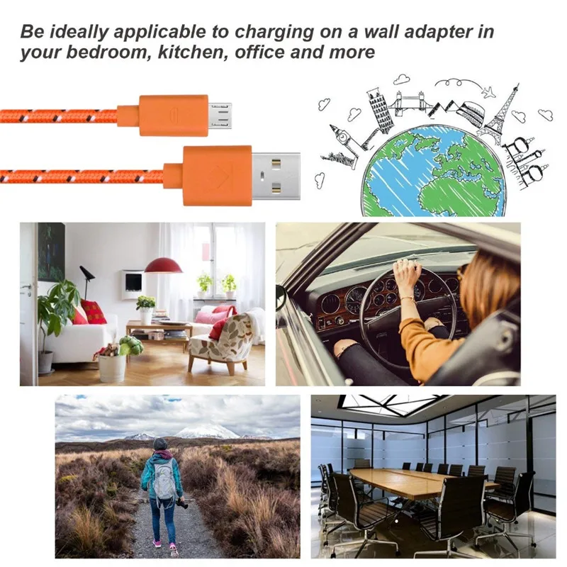 Micro USB Cable 0.2M 1M 2M 3M Nylon Braided Fast Charging microusb mobile phone data cable for samsung s7 xiaomi redmi note 5
Micro USB Cable 0.2M 1M 2M 3M Nylon Braided Fast Charging microusb mobile phone data cable for samsung s7 xiaomi redmi note 5