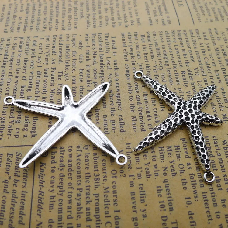 Jewelry Making Supplies Sea Heart Connector Antique Silver Color 44x50mm 3 Pieces
Jewelry Making Supplies Sea Heart Connector Antique Silver Color 44x50mm 3 Pieces