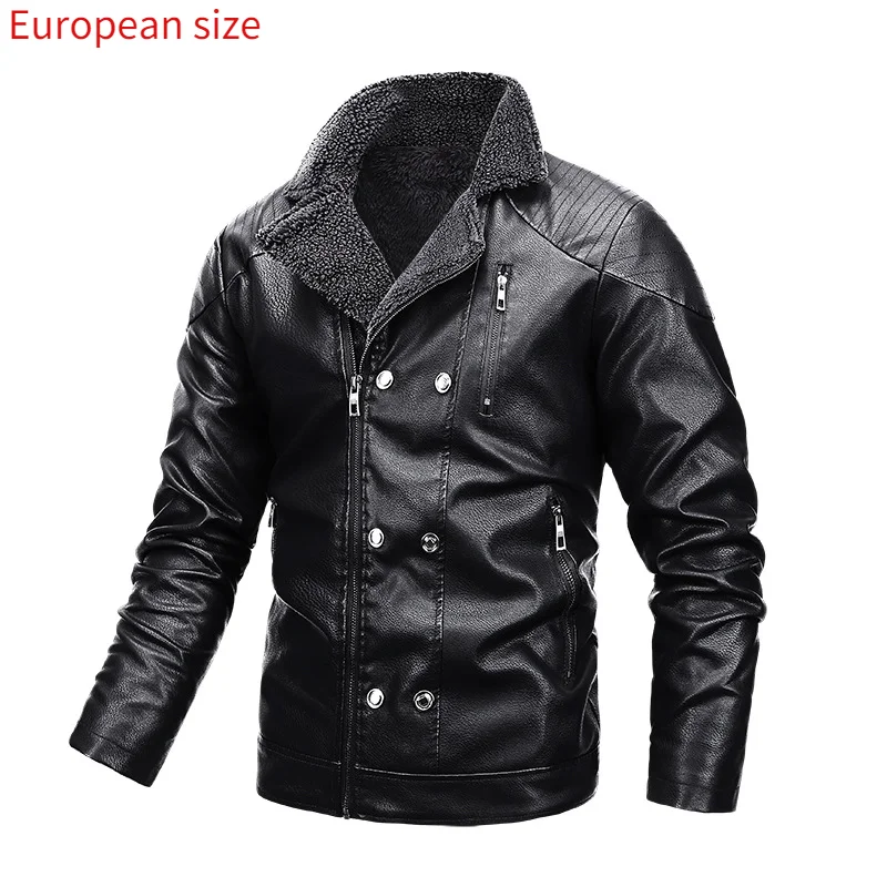 New Men Casual Biker Pu Jacket Zip Pocket Thick Leather Coats Aviator Jacket Plus velvet winter Men's Leather Vintage Jackets
New Men Casual Biker Pu Jacket Zip Pocket Thick Leather Coats Aviator Jacket Plus velvet winter Men's Leather Vintage Jackets