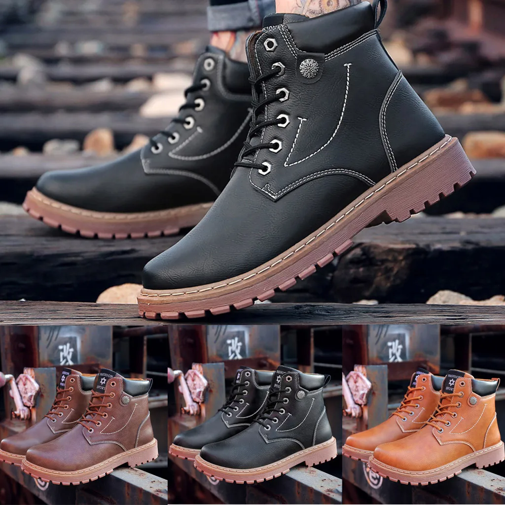 Men's fashion boots round head autumn and winter warm boots tooling boots men's leather ankle boots 2020
Men's fashion boots round head autumn and winter warm boots tooling boots men's leather ankle boots 2020
