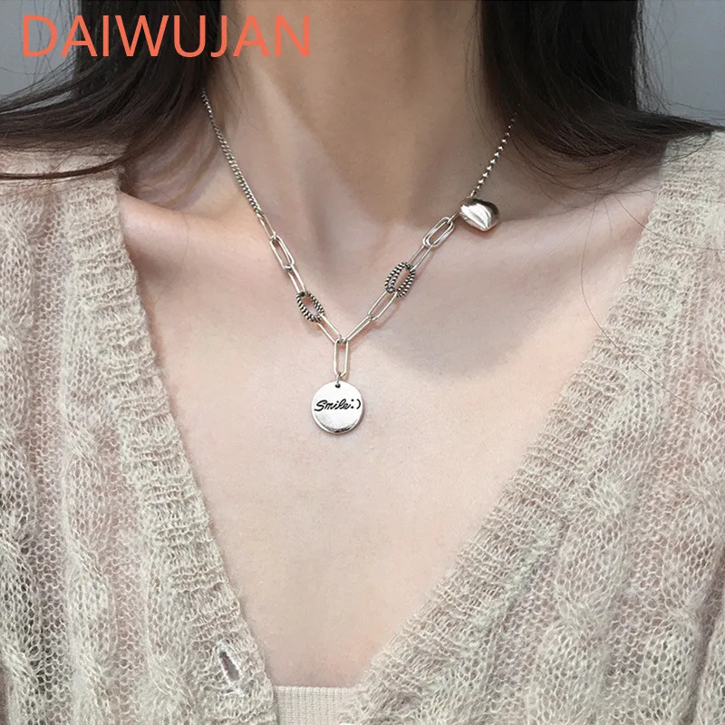 Hipster 925 Sterling Silver Necklace For Women Vintage Thai Silver Round Heart-shaped Pendant Couples Jewelry Gifts
Hipster 925 Sterling Silver Necklace For Women Vintage Thai Silver Round Heart-shaped Pendant Couples Jewelry Gifts