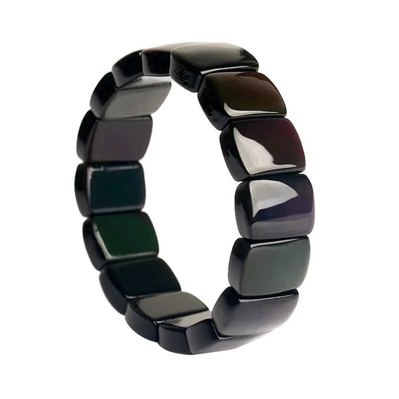 Natural Colored Obsidian Rectangular Bracelet Bangle Handmade Natural Energy Stone Jewelry for Men and Women 
Natural Colored Obsidian Rectangular Bracelet Bangle Handmade Natural Energy Stone Jewelry for Men and Women