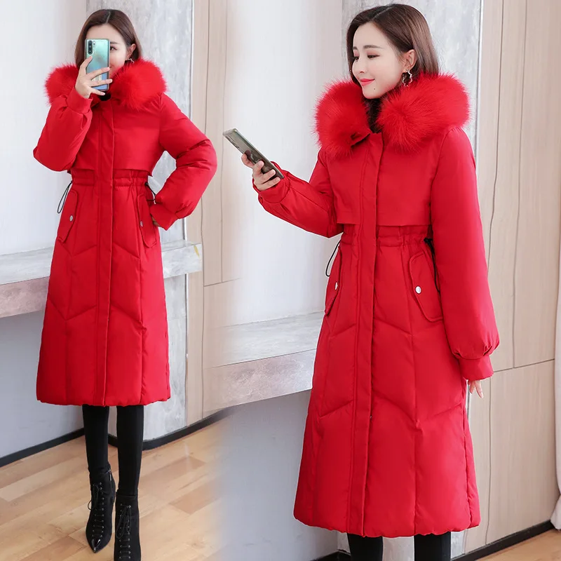 Women's X-Long Winter Big Pocket Hooded Windproof Down Jacket with Fur Collar Oversized Cotton Padded Coat
Women's X-Long Winter Big Pocket Hooded Windproof Down Jacket with Fur Collar Oversized Cotton Padded Coat
