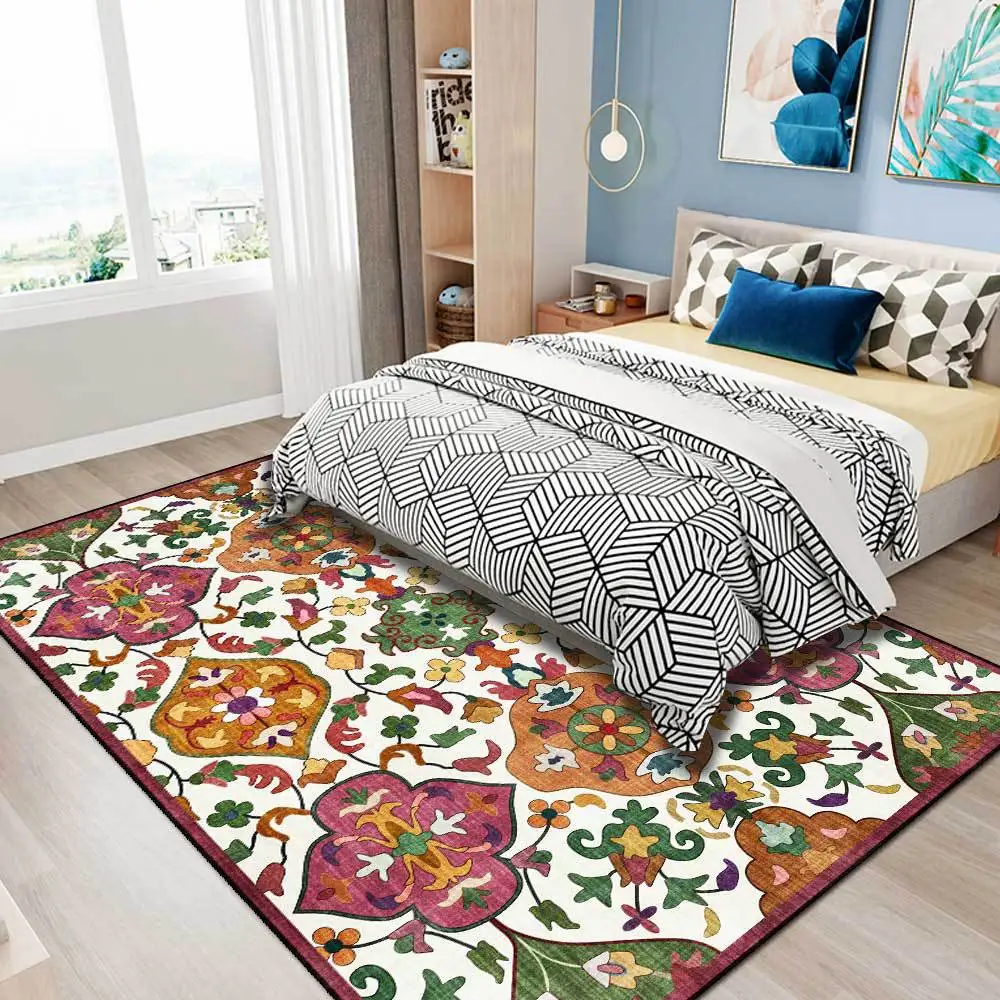 American country plush rug flower white yellow green living room floor mat Bedroom large carpet customize bathroom door mat
American country plush rug flower white yellow green living room floor mat Bedroom large carpet customize bathroom door mat