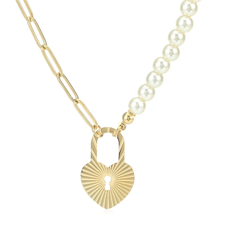 Stainless Steel Heart Shape Pendant Necklaces For Women Trinket Pearl Clavicle Chain Geometry Choker Trendy Jewelry Accessories
Stainless Steel Heart Shape Pendant Necklaces For Women Trinket Pearl Clavicle Chain Geometry Choker Trendy Jewelry Accessories