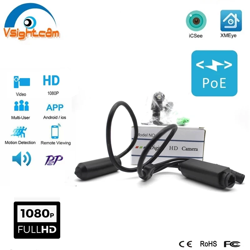 Pinhole Bullet IP Camera 1080P POE Power Covert Surveillance Network Camera P2P IMX307 Mini ip Camera iCSee XMEye
Pinhole Bullet IP Camera 1080P POE Power Covert Surveillance Network Camera P2P IMX307 Mini ip Camera iCSee XMEye