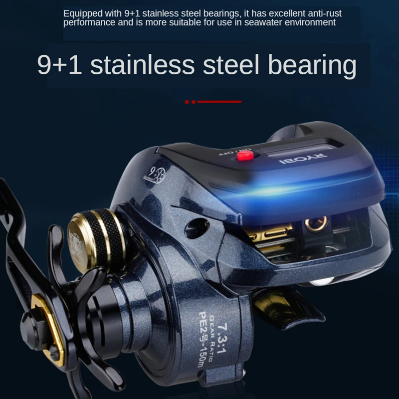 RYOBI Digital Display Electronic Fishing Reel Counter Baitcasting Reel Fast speed smooth and unimpeded realize fast return
RYOBI Digital Display Electronic Fishing Reel Counter Baitcasting Reel Fast speed smooth and unimpeded realize fast return