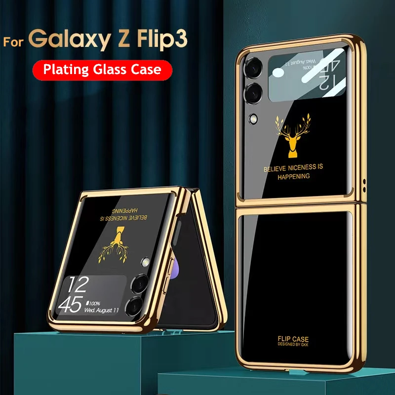 Модный чехол из закаленного стекла для Samsung Galaxy Z Flip 3, Обложка с покрытием, жесткий полноразмерный защитный чехол для камеры Z Flip3 5G
Модный чехол из закаленного стекла для Samsung Galaxy Z Flip 3, Обложка с покрытием, жесткий полноразмерный защитный чехол для камеры Z Flip3 5G