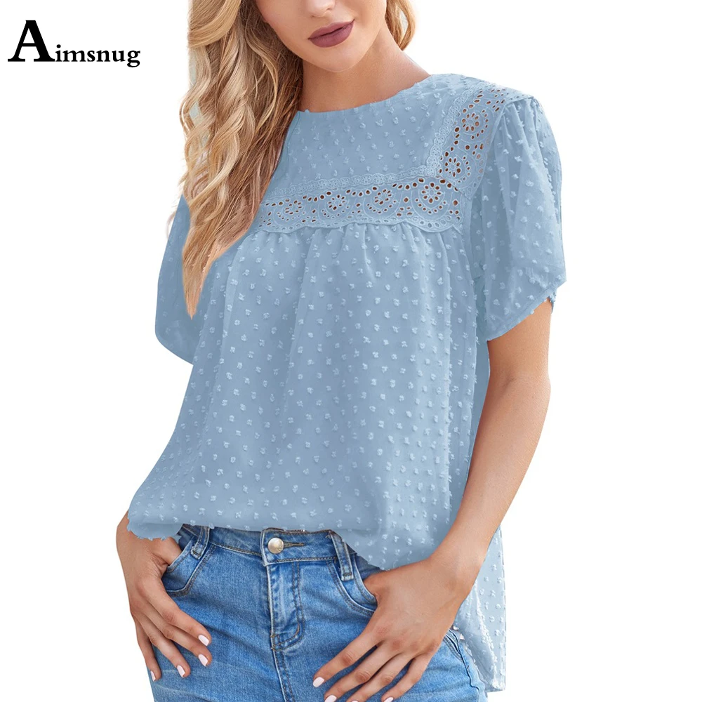 Women Elegant Leisure Blouse Summer Casual Pullovers Short Sleeve Female Shirt Blusas 2021 Fashion Hollow Out Lace Top Clothing
Women Elegant Leisure Blouse Summer Casual Pullovers Short Sleeve Female Shirt Blusas 2021 Fashion Hollow Out Lace Top Clothing