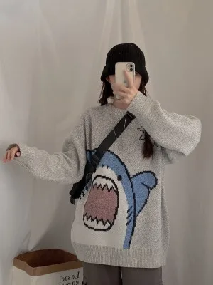 Hip Hop Sweaters Men Winter Jumpers Knitted Clothes Fashion Funny Cartoon Shark Pattern Casual Oversized Pullover Female Cotton
Hip Hop Sweaters Men Winter Jumpers Knitted Clothes Fashion Funny Cartoon Shark Pattern Casual Oversized Pullover Female Cotton