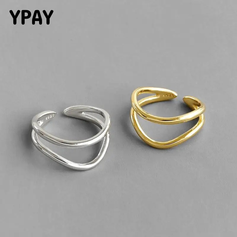 YPAY 100% Real 925 Sterling Silver Open Rings for Women Korea INS Simple Double Layer Line Adjustable Ring Fine Jewelry YMR1034
YPAY 100% Real 925 Sterling Silver Open Rings for Women Korea INS Simple Double Layer Line Adjustable Ring Fine Jewelry YMR1034