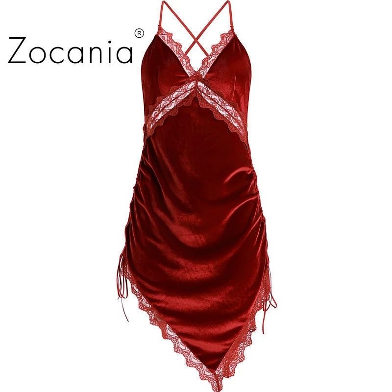 Womens Sleepwear Velvet Dress Spaghetti Strap Sexy Nightwear Backless Lace Vestidos New Design Nightgown Girls Homewear Fashion
Womens Sleepwear Velvet Dress Spaghetti Strap Sexy Nightwear Backless Lace Vestidos New Design Nightgown Girls Homewear Fashion