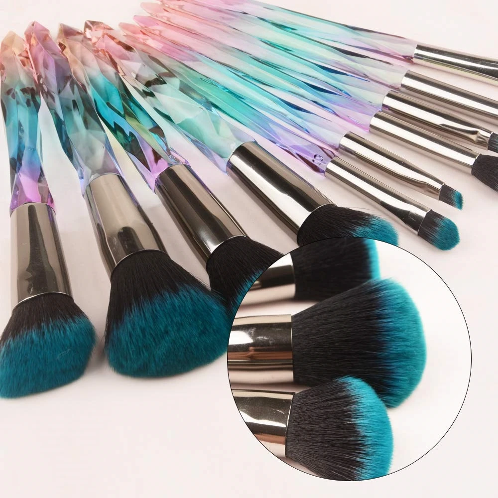 Makeup Brushes Crystal Handle 10pcs Colorful Professional Diamond Cosmetic Brush Set for Face Powder Eye Shadow 
Makeup Brushes Crystal Handle 10pcs Colorful Professional Diamond Cosmetic Brush Set for Face Powder Eye Shadow