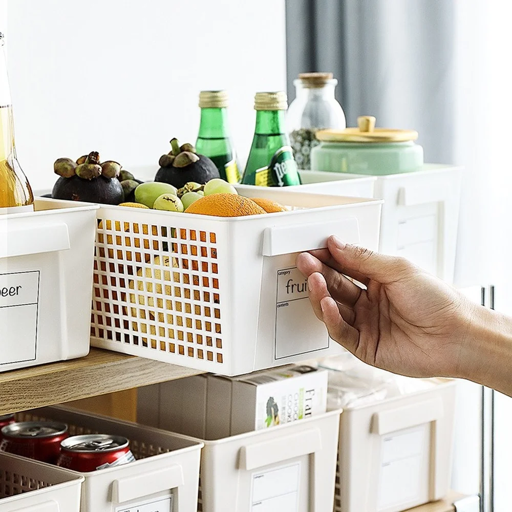 Labelable Storage Basket Plastic Vegetables Fruit Baskets Kitchen Cabinet Storage Basket Desktop Sundries Organizer Box For Home
Labelable Storage Basket Plastic Vegetables Fruit Baskets Kitchen Cabinet Storage Basket Desktop Sundries Organizer Box For Home