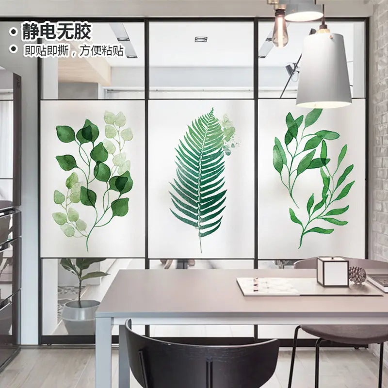 Bathroom balcony window door electrostatic film transparent and opaque Nordic ins plant frosted glass sticker
Bathroom balcony window door electrostatic film transparent and opaque Nordic ins plant frosted glass sticker