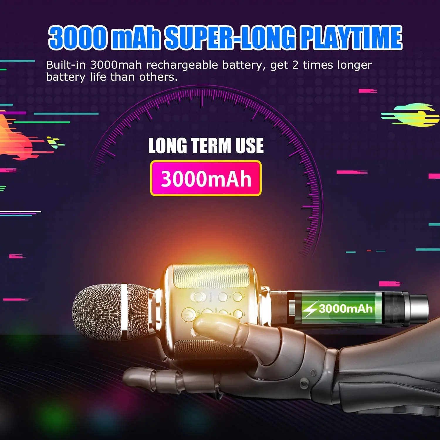 Bluetooth Karaoke Microphone Wireless With Dual Sing Portable Leather Rechargeable Handheld Mic | Электроника