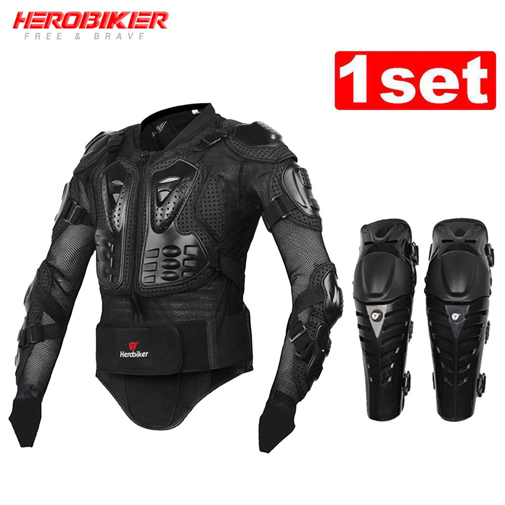 HEROBIKER Motorcycle Jacket Motorcycle Body Armor Protective Jacket+ Protective Motorcycle Knee Pad Kits Suits Motocross Armor
HEROBIKER Motorcycle Jacket Motorcycle Body Armor Protective Jacket+ Protective Motorcycle Knee Pad Kits Suits Motocross Armor