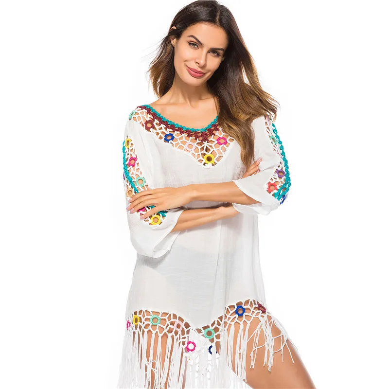 Women's Elegant Bikini Cover Up Ivoy White Macrame Lace Dress Holiday Summer Swimsuit Boho Style Beach Wearing
Women's Elegant Bikini Cover Up Ivoy White Macrame Lace Dress Holiday Summer Swimsuit Boho Style Beach Wearing