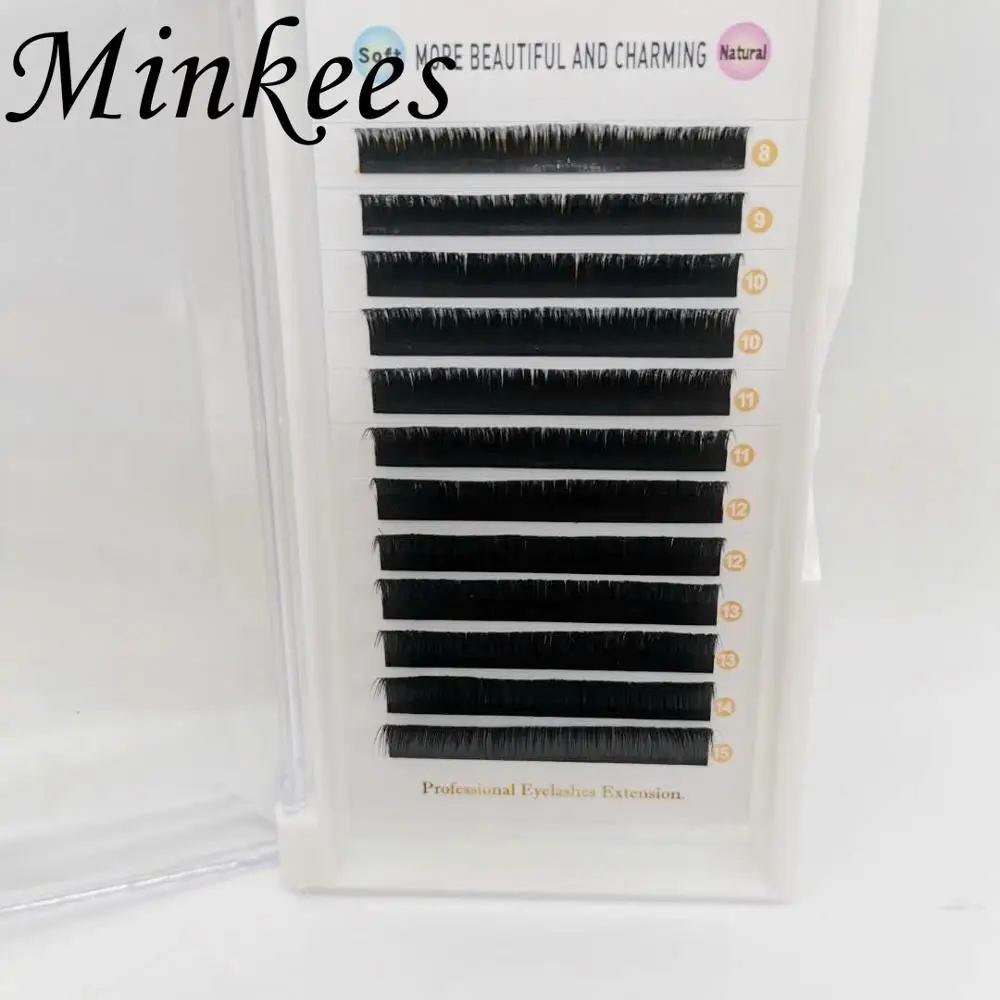 Minkees высококачественные ресницы easy fanning D мягкие для наращивания накладные