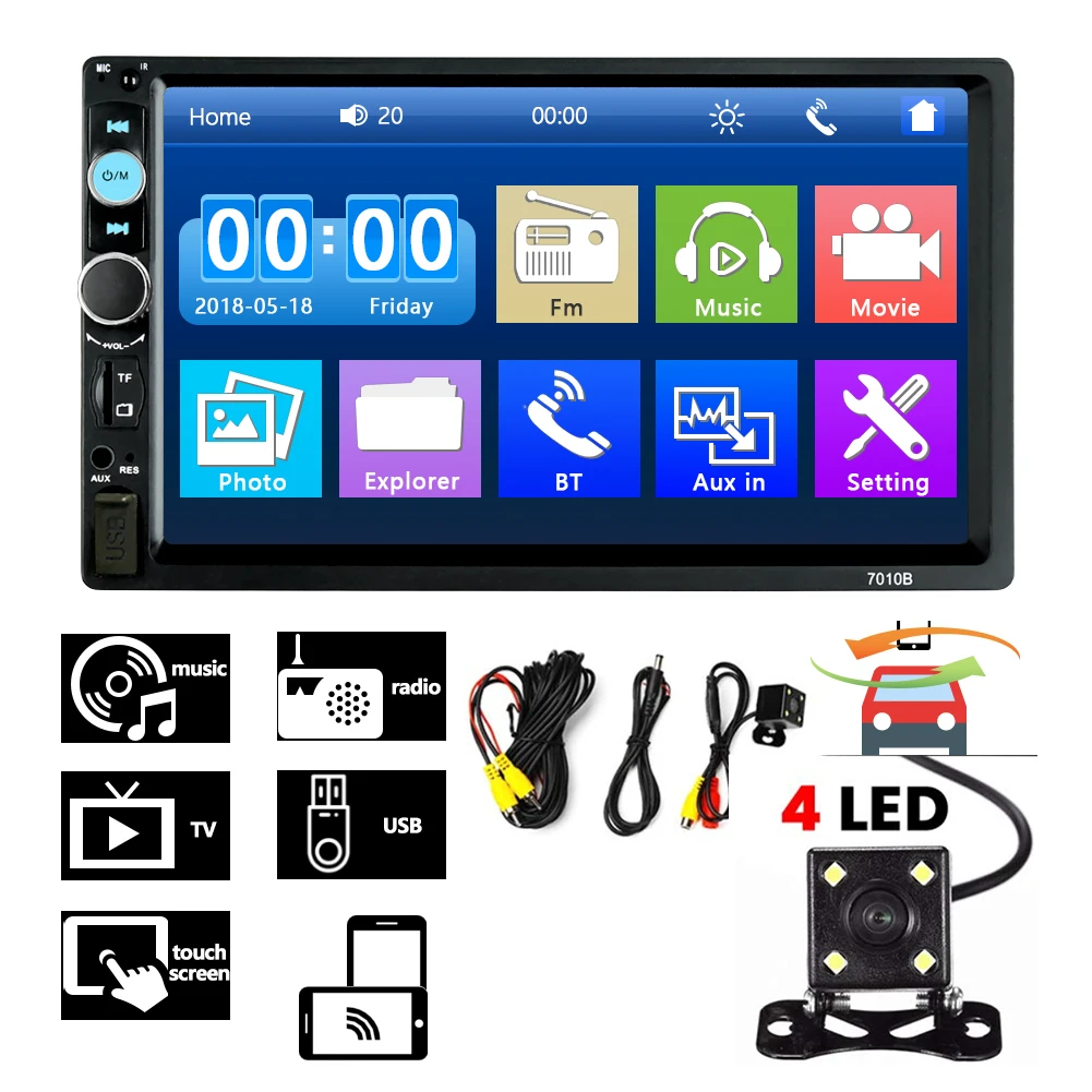2 Din Car Stereo Radio Multimedia MP5 Player Universal Navigation 7 Inch HD Touch Screen Auto Audio Mirror link Backup Camera
2 Din Car Stereo Radio Multimedia MP5 Player Universal Navigation 7 Inch HD Touch Screen Auto Audio Mirror link Backup Camera