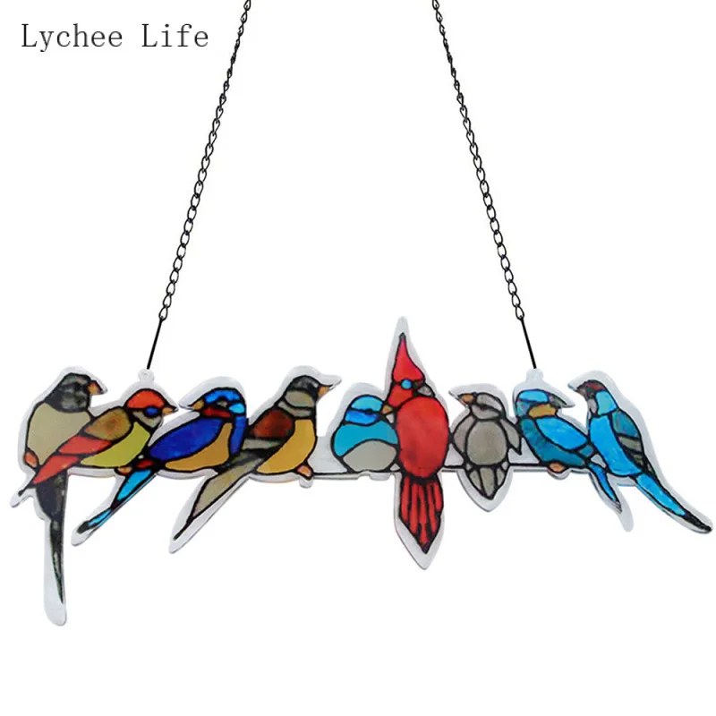 Lychee Life 1Pcs Birds On A Wire High Stained Glass Suncatcher Window Panel Series Ornaments Hanging Pendant Home Decoration
Lychee Life 1Pcs Birds On A Wire High Stained Glass Suncatcher Window Panel Series Ornaments Hanging Pendant Home Decoration