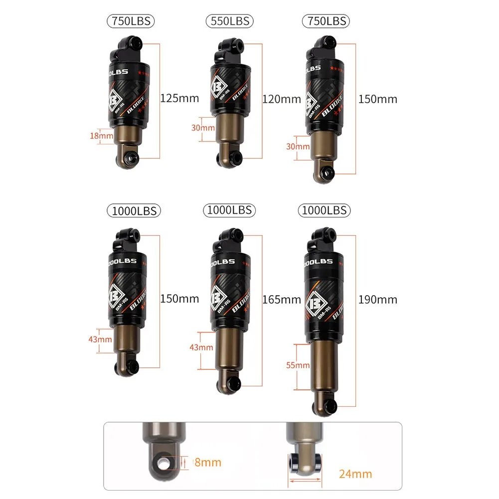 Bicycle Shock Absorber MTB Mountain Bike Oil Spring Shock 120/125/150/165/190 Mm 8MM Unified Installation Diameter Cycling Parts
Bicycle Shock Absorber MTB Mountain Bike Oil Spring Shock 120/125/150/165/190 Mm 8MM Unified Installation Diameter Cycling Parts