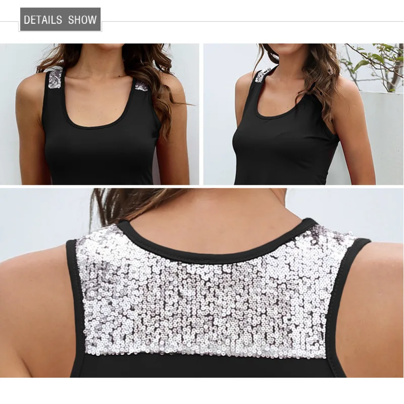 Summer For Women 2021 Sequined Tank Top V-Neck Sleeveless Black White Tank Top Women Bandage Casual Tops Female Tank Top
Summer For Women 2021 Sequined Tank Top V-Neck Sleeveless Black White Tank Top Women Bandage Casual Tops Female Tank Top