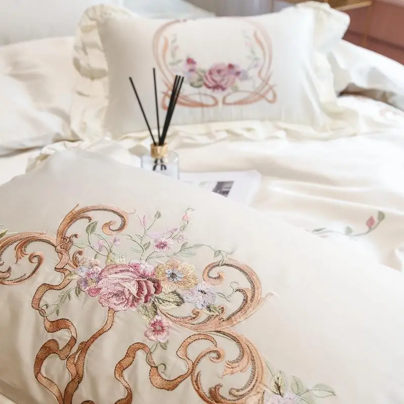 1000TC Egyptian Cotton Premium Bedding set Luxury Embroidery Blossom Flowers King Queen size J/6/7Pcs Duvet cover Bed sheet set
1000TC Egyptian Cotton Premium Bedding set Luxury Embroidery Blossom Flowers King Queen size J/6/7Pcs Duvet cover Bed sheet set