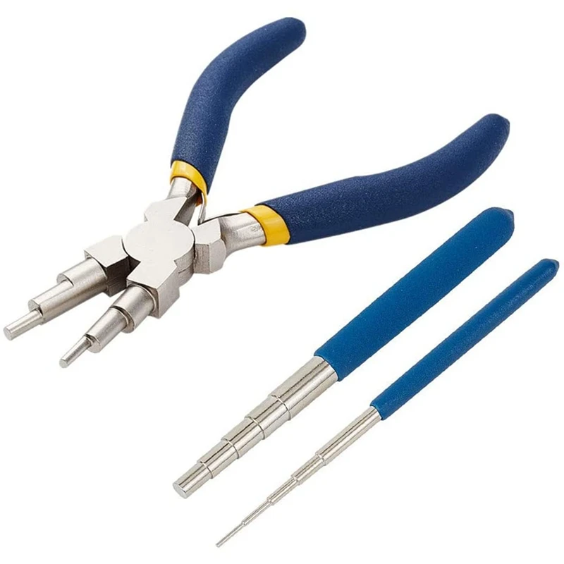 Winding Tool, 2-Piece Winding Mandrel and 1 Piece of 6-In-1 Bail Pliers for Wrapping Jewelry Wire and Forming Jump Loops
Winding Tool, 2-Piece Winding Mandrel and 1 Piece of 6-In-1 Bail Pliers for Wrapping Jewelry Wire and Forming Jump Loops