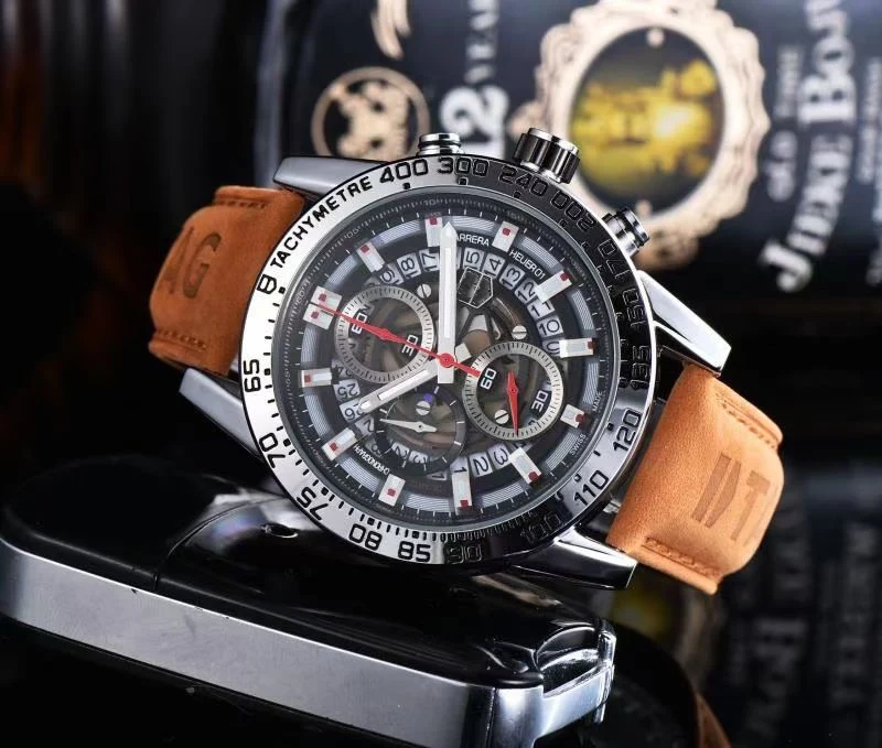 luxury watch mens watch TAG quartz movement Leather strap all functional small dial work stopwatch relojes para hombres
luxury watch mens watch TAG quartz movement Leather strap all functional small dial work stopwatch relojes para hombres