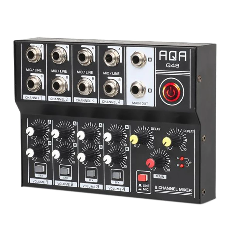 AQA 8 Channel DJ Mixing Console Effector Live Recording Conference Hub Stereo Sound Reverberation Amplifier
AQA 8 Channel DJ Mixing Console Effector Live Recording Conference Hub Stereo Sound Reverberation Amplifier