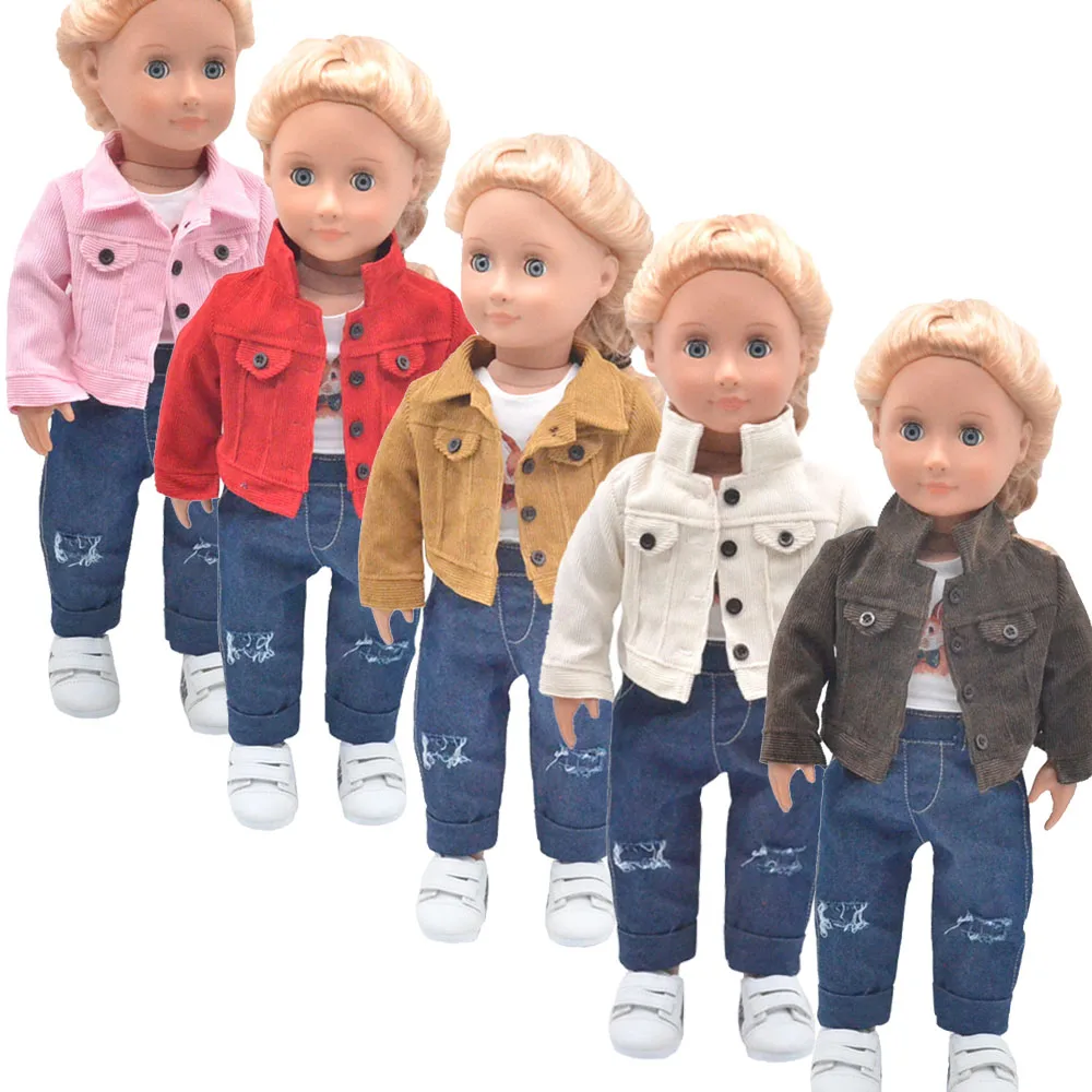 Dolls clothes Fashion jackets, jeans, T-shirts for 43-45cm Toys new born doll and American doll accessories Girl's gift 
Dolls clothes Fashion jackets, jeans, T-shirts for 43-45cm Toys new born doll and American doll accessories Girl's gift