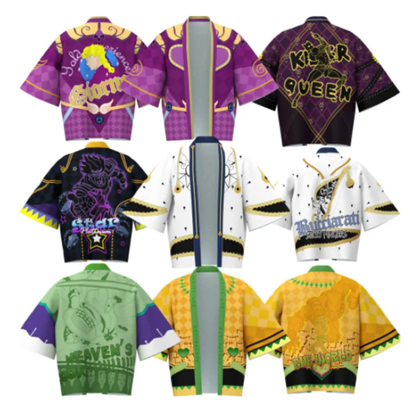 JOJO's Bizarre Adventure Rohan Kishibe Kira Yoshikage Chiffon Cosplay Costumes Yukata Kimono Cloak Haori Coat Men Sleepwar
JOJO's Bizarre Adventure Rohan Kishibe Kira Yoshikage Chiffon Cosplay Costumes Yukata Kimono Cloak Haori Coat Men Sleepwar