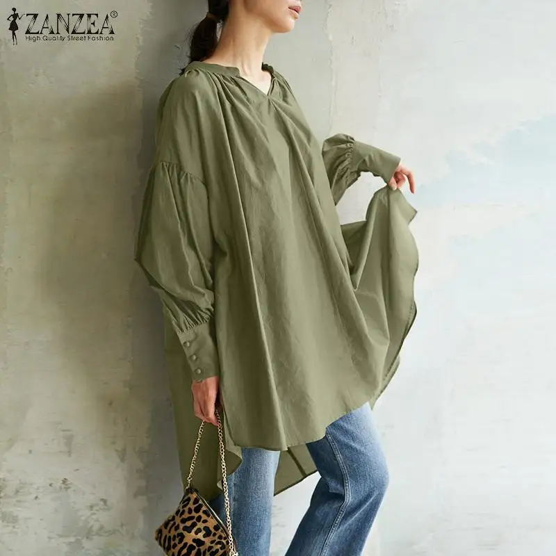 2022 ZANZEA Autumn Women Full Sleeve O-Neck Blouse Button High Low Shirt Bohemian Loose Casual Elegant All-Match Irregular Tops
2022 ZANZEA Autumn Women Full Sleeve O-Neck Blouse Button High Low Shirt Bohemian Loose Casual Elegant All-Match Irregular Tops