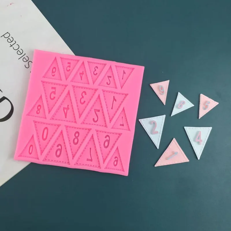 Triangular alphanumeric flag Christmas flag silicone mold sugar Chocolate Mold baking cake mold
Triangular alphanumeric flag Christmas flag silicone mold sugar Chocolate Mold baking cake mold