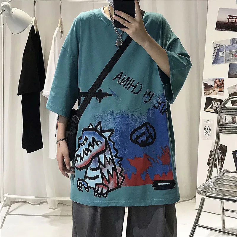 harajuku t shirt summer new men women t-shirts loose round neck shirt students Korean five-point sleeves trendy men tops
harajuku t shirt summer new men women t-shirts loose round neck shirt students Korean five-point sleeves trendy men tops