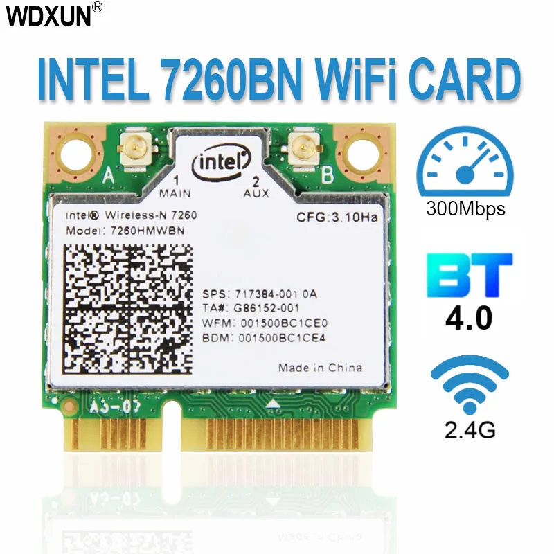 INTEL 7260 BN 7260HMW BN7260 300 Мбит/с Mini PCI-E 2 4 ГГц BT 0 Combo 7260BN для HP COMPAQ Linux Win7 Win8 Win10 AP | Компьютеры